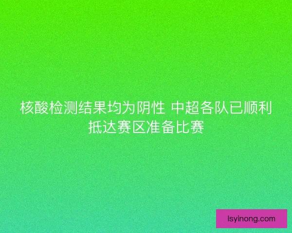 核酸检测结果均为阴性 中超各队已顺利抵达赛区准备比赛