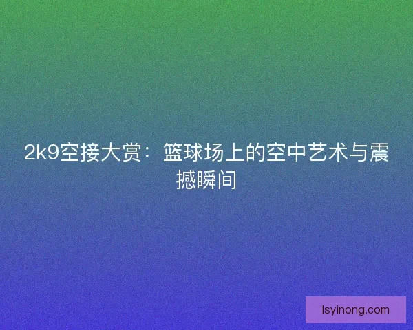 2k9空接大赏：篮球场上的空中艺术与震撼瞬间