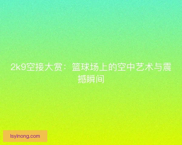 2k9空接大赏：篮球场上的空中艺术与震撼瞬间