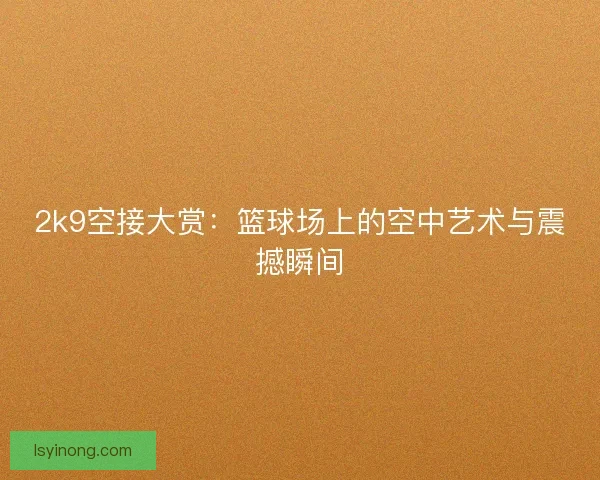 2k9空接大赏：篮球场上的空中艺术与震撼瞬间
