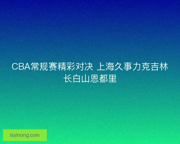 CBA常规赛精彩对决 上海久事力克吉林长白山恩都里